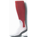 Traditional 2 in 1 Baseball Socks w/ Pattern A Heel & Toe (10-13 Large)